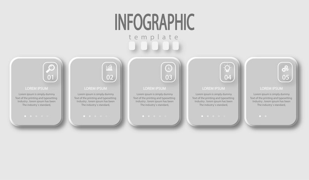 Professional template infographic with 6 steps