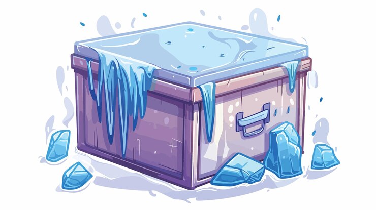 Vector professional thermal delivery box ice cooling container cartoon icon image