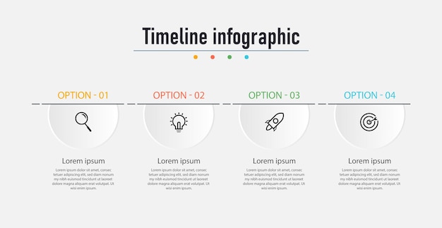 Vettore infografica timeline professionale