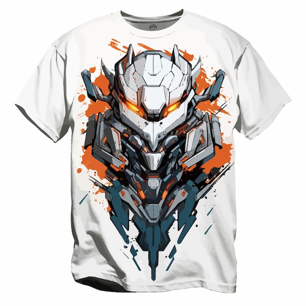 Vector professional tshirt design abstract mecha robot vector