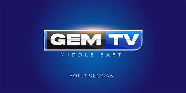 Vettore modello di progettazione del logo del canale tv professionale