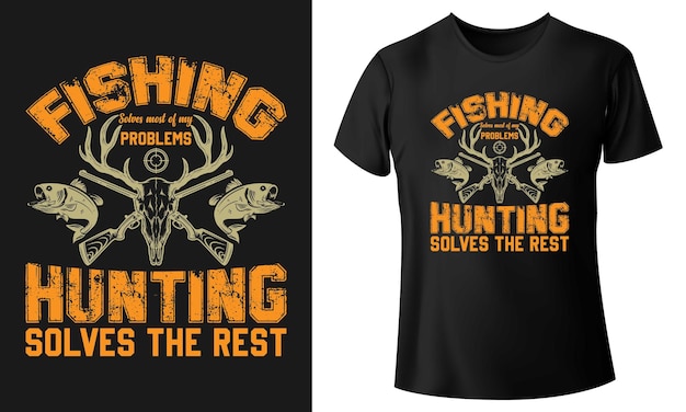 Professional typography hunting fish t-shirt design vector templated design