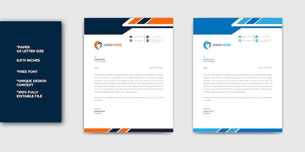 Professional Unique business letterhead template design