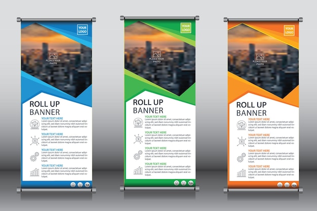 Professional Unique Corporate Roll up banner design Editable vector template modern xbanner