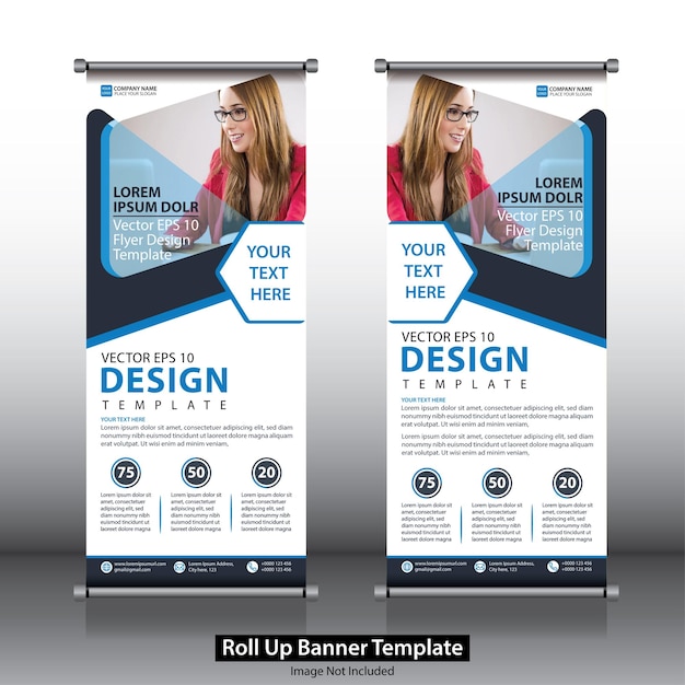 Professionale unico aziendale roll up banner design modello vettoriale modificabile xbanner moderno