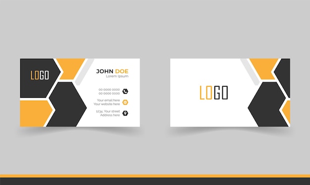 professional unique modern and creative business card template with yellow and black color