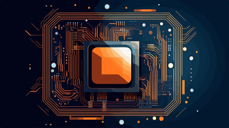Vector professional vector microchip design cpu for information communication
