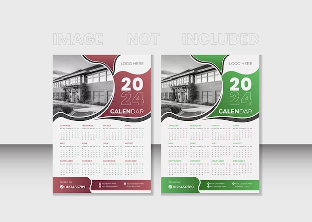 Vettore professional wall calendar amp desk calendar design template calendario mensile per il 2024