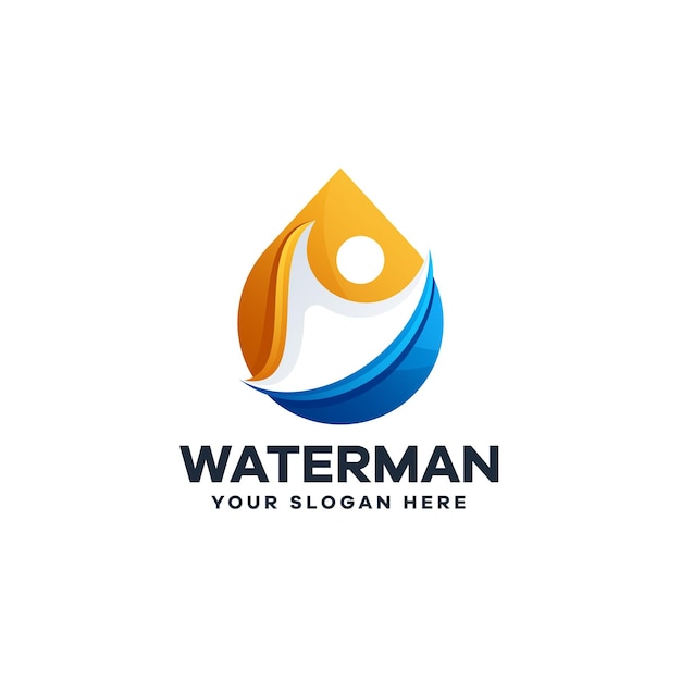 Professional water people human group gradient logo