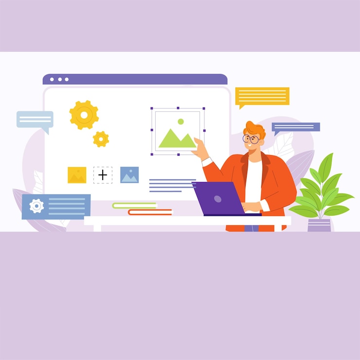 Vector professional web design illustration for digital projects