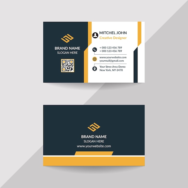 Vector professional yellow business card design