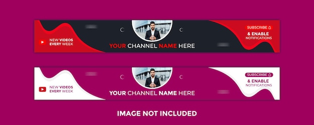 Professional YouTube banner cover template design premium vector