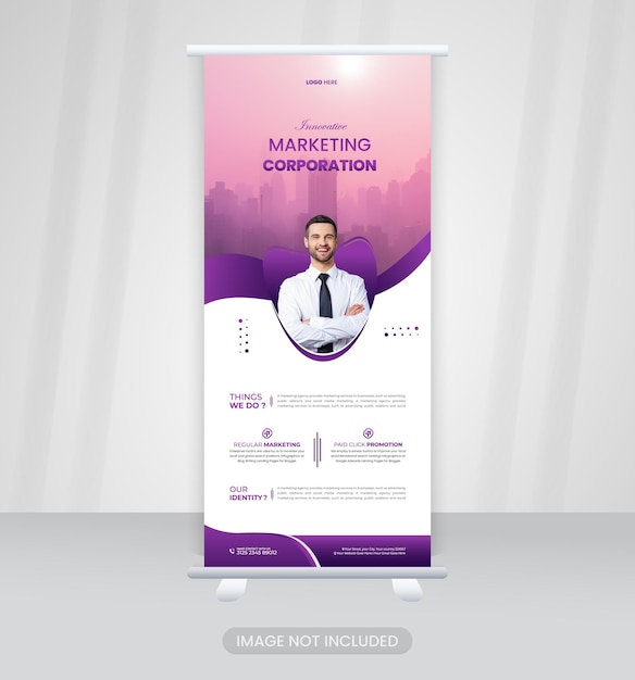 Professionally designed rollup banner Printable and editable vector design template