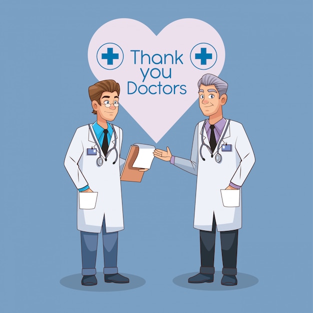 Professionals doctors avatars characters icons