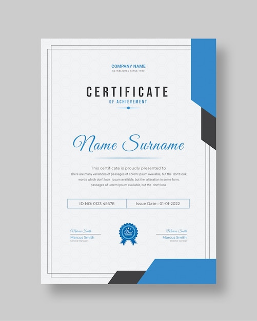 Professioneel certificaat Premium-sjabloon kent diploma toe