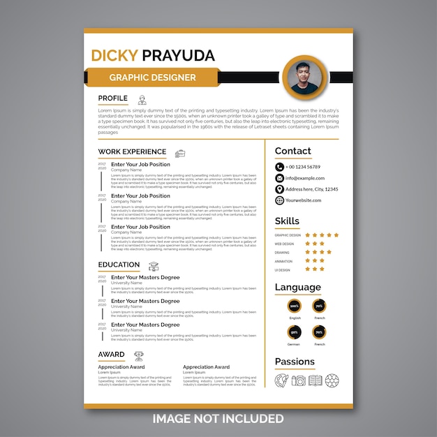 Professioneel curriculum vitae-sjabloon