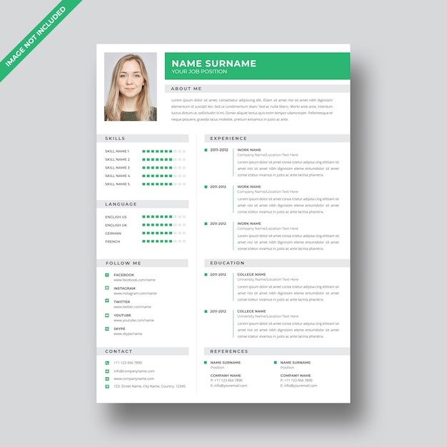 Professioneel CV sjabloonontwerp