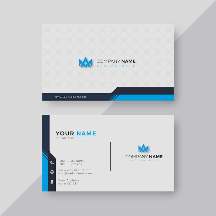 Vector professioneel elegant blauw en wit modern creatief visitekaartje