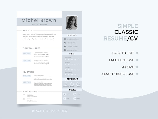 Professioneel modern en minimaal CV- of cv-template