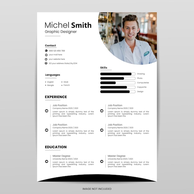 Professioneel schoon en modern cv of cv-template