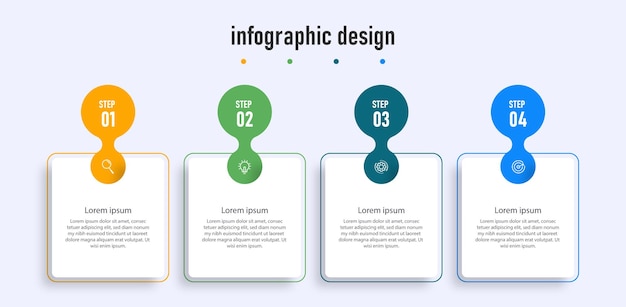 Professioneel stappen infographic ontwerp