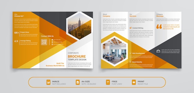 Professioneel zakelijk agentschap modern en multifunctioneel creatief adviseur tirfold brochure
