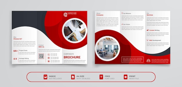 Professioneel zakelijk agentschap modern en multifunctioneel creatief adviseur TirFold Brochure