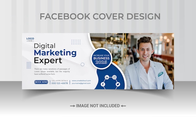 Professionele banner voor digitale marketingbureaus of facebook-omslagsjabloon voor sociale media