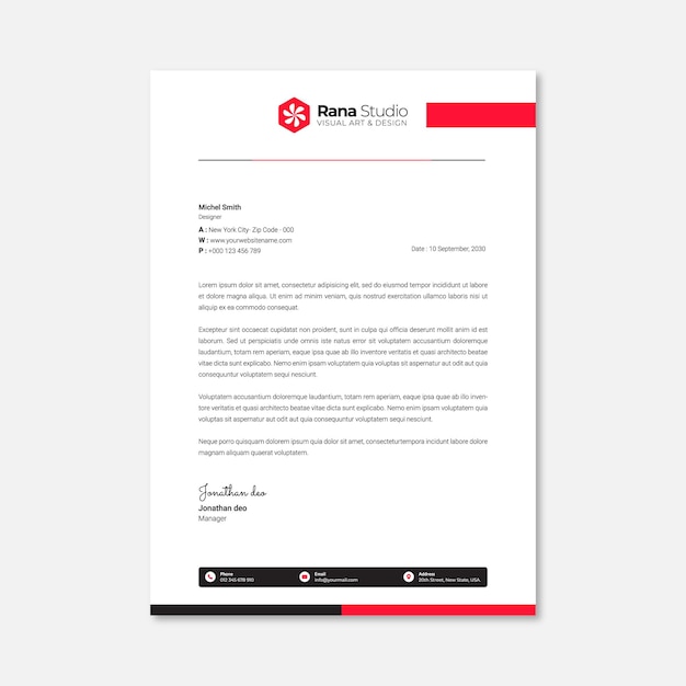Professionele briefhoofd ontwerpsjabloon