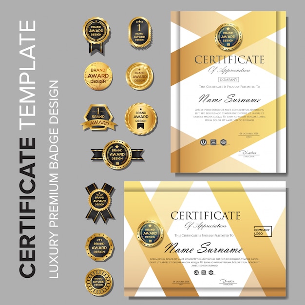 Professionele certificaatsjabloon met badge