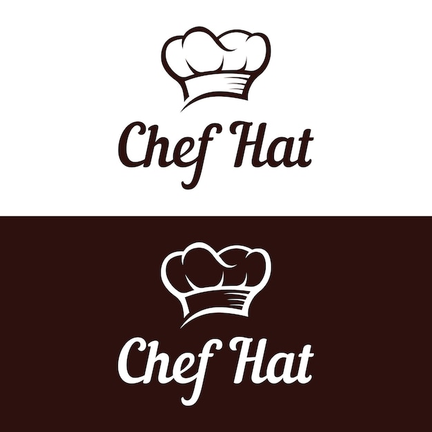 Professionele chef-kok of keukenchef hoed logo sjabloonontwerp Logo voor zakelijke thuiskok en restaurantchef