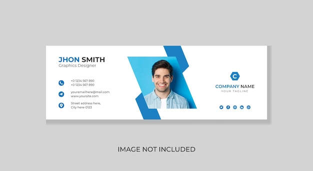 Professionele e-mailhandtekening of e-mailvoettekst en persoonlijk omslagontwerp voor sociale media