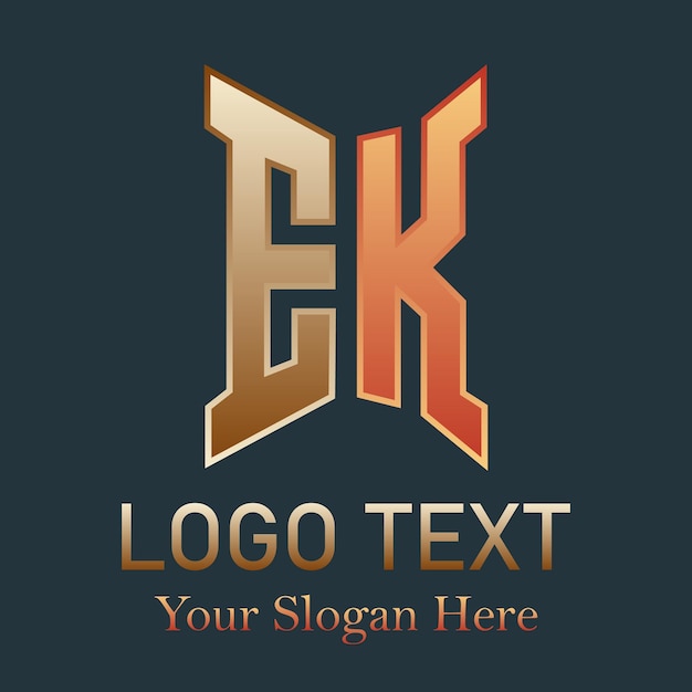 Vector professionele en creatieve ek-logo-ontwerpvector