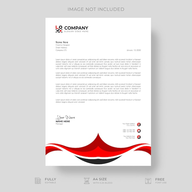 Professionele en Creatieve Moderne Corporate Business Letter Head Template