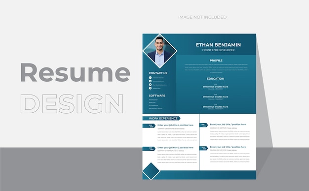 Professionele en creatieve vector minimalistische CV cv-template lay-out achtergrond