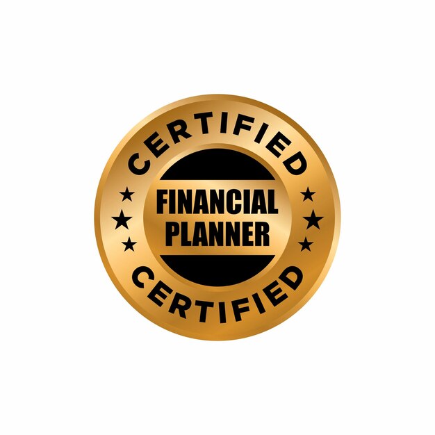 Professionele financiële certificering Badge ontwerpsjabloon. Gecertificeerde bedrijfskeuringsstempel