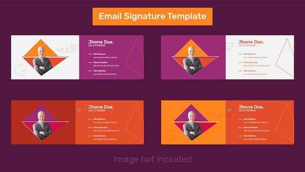 Professionele kleurrijke zakelijke e-mailhandtekeningsjabloon en persoonlijke sociale media-omslagontwerpset