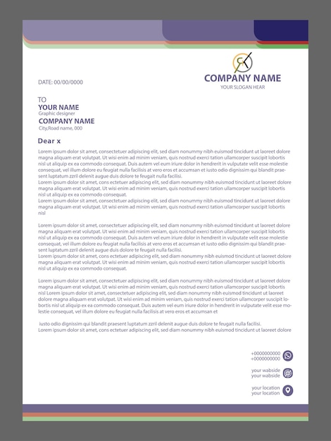Professionele letterhoofdsjabloonontwerp vectorbeeld in illustratieformaat
