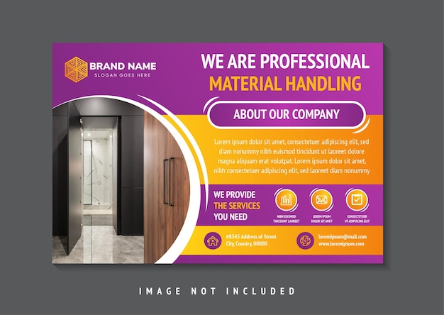 professionele materiaalbehandeling banner abstract flyer sjabloonontwerp gebruik horizontale lay-out