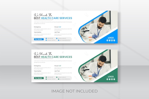 Professionele medische arts facebook cover tamplate ontwerp