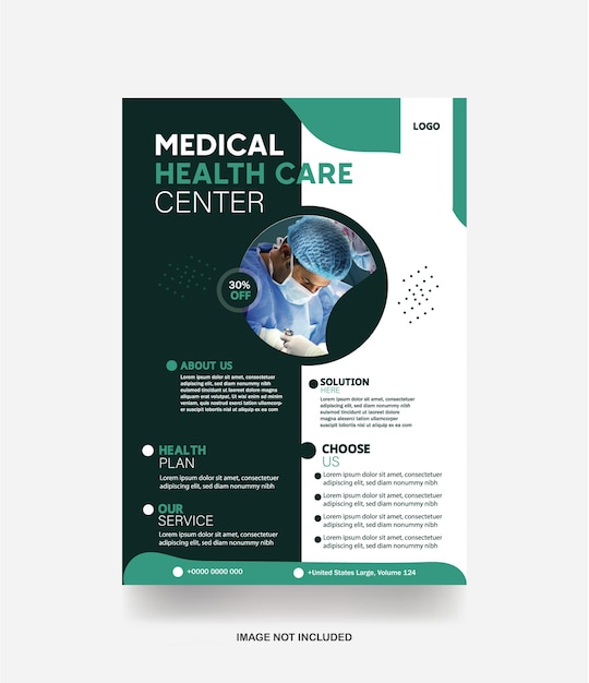 Professionele medische flyer zakelijke corporate flyer banner cover kliniek poster ontwerpsjabloon