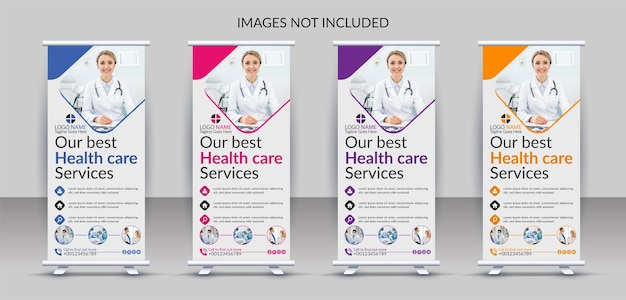 professionele medische gezondheidszorg roll-up banner sjabloonontwerp