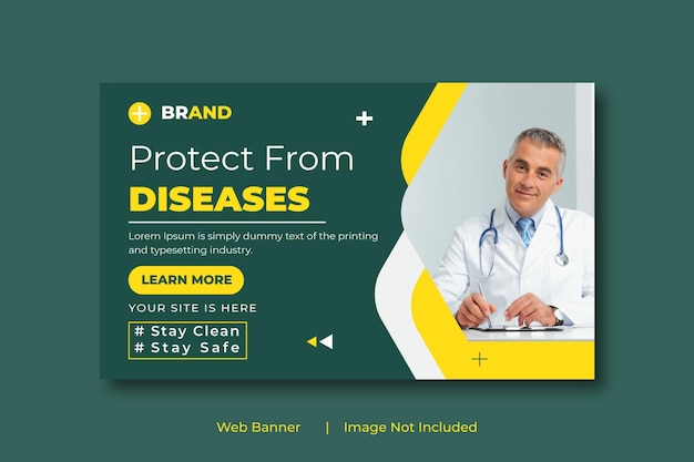 Professionele medische gezondheidszorg webbanner sjabloonontwerp Creatieve gezondheidsbanner