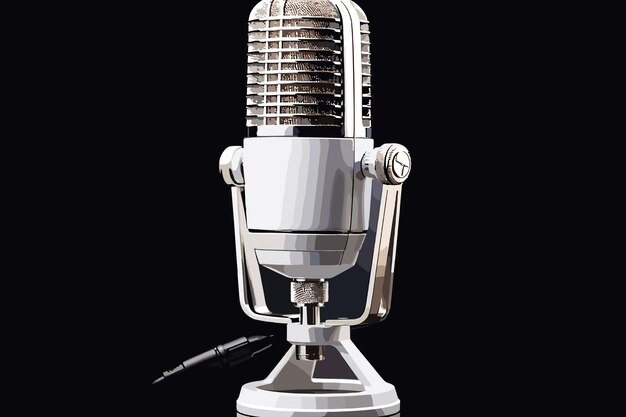 Professionele microfoon realistische compositie met geïsoleerd beeld van audio opname microfoon vector
