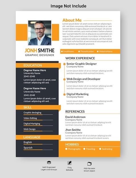 Professionele moderne CV Schone en moderne CV-portfolio of CV-sjabloon creatieve infografische CV