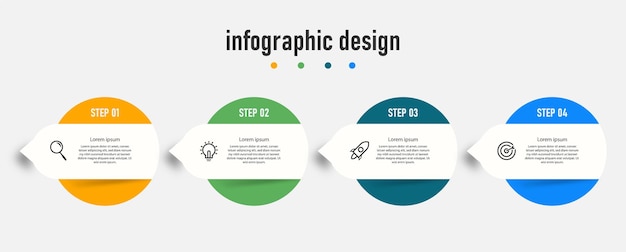 Professionele stappen infographic ontwerp pijl element sjabloon Premium Vector