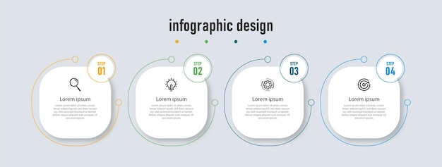 Professionele stappen plat diagram infographic ontwerp