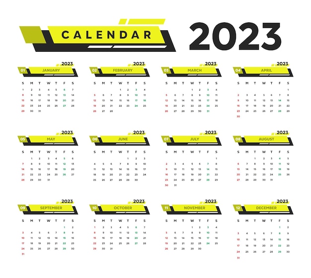 Professionele zakelijke 2023 kalender in geometrische stijl