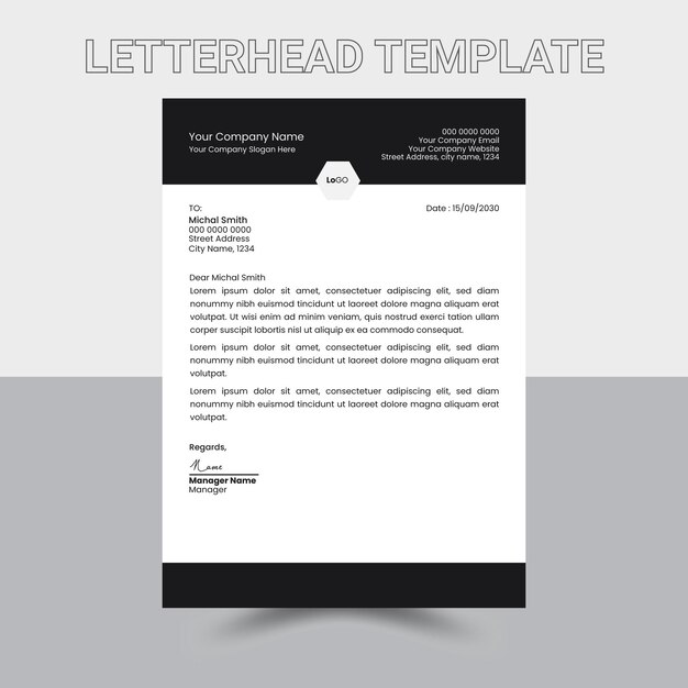 Professionele zakelijke briefpapier minimalistische lay-out