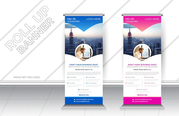 Vector professionele zakelijke promotionele roll-up banner sjabloonontwerp